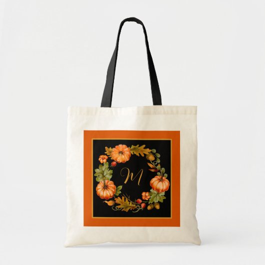 Pumpkin-baardmonogram Tote Bag (Voorkant)