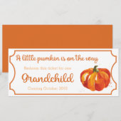 Pumpkin baby aankondiging ticket kleinkind (Voorkant / Achterkant)