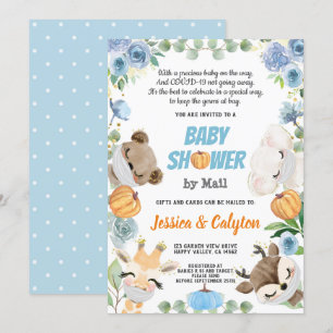 Pumpkin Baby Boy Shower by Mail Woodland Animal Kaart
