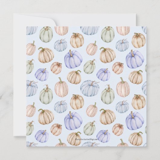 Pumpkin Baby Boy Shower-uitvindingen Kaart (Achterkant)