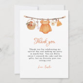 Pumpkin baby Clothes Baby Shower Thank You Card Kaart (Voorkant)