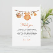 Pumpkin baby Clothes Baby Shower Thank You Card Kaart (Staand voorkant)