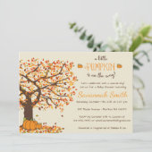 Pumpkin Baby Douche Uitnodigingen - Little Pumpkin (Staand voorkant)