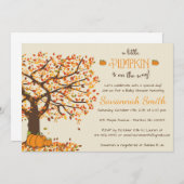 Pumpkin Baby Douche Uitnodigingen - Little Pumpkin (Voorkant / Achterkant)