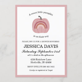 Pumpkin Baby Girl baby shower Kaart