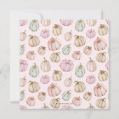 Pumpkin Baby Girl Shower Invitations Kaart (Achterkant)
