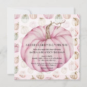 Pumpkin Baby Girl Shower Invitations Kaart (Voorkant)
