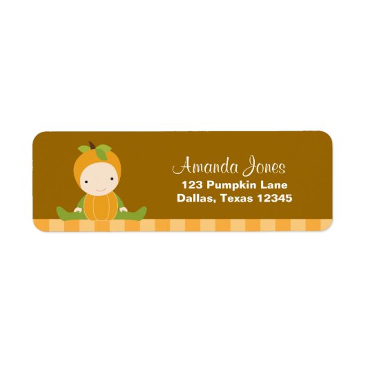Pumpkin Baby Return Address Labels (Voorkant)
