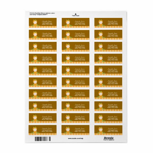 Pumpkin Baby Return Address Labels (Full Sheet)