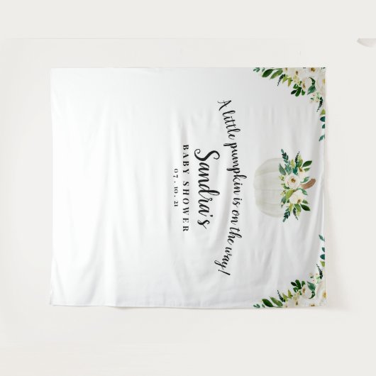 Pumpkin Baby shower Backdrop, Photo Booth Prop Wandkleed (Voorkant (horizontaal))