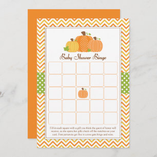 Pumpkin Baby shower Bingo Kaart