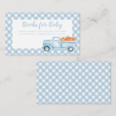 Pumpkin Baby shower blue Pset Truck Book request Informatiekaartje (Voorkant / Achterkant)