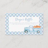 Pumpkin Baby shower blue Pset Truck Diaper Raffle Informatiekaartje (Voorkant)
