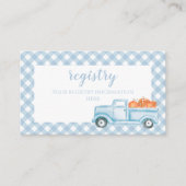 Pumpkin Baby shower blue Pset Truck register Informatiekaartje (Voorkant)