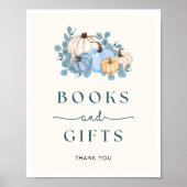 Pumpkin Baby Shower Books & Gifts Sign Poster (Voorkant)