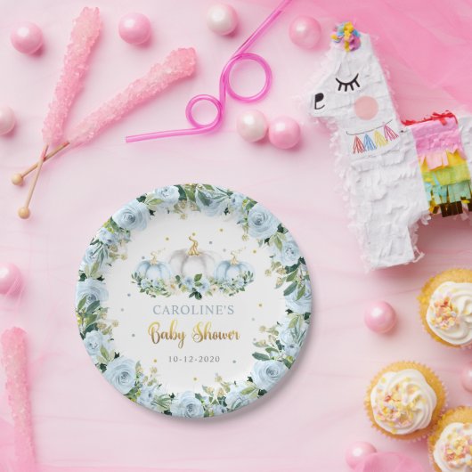 Pumpkin Baby shower Boy Rustic Herfst Pumpkin Papieren Bordje (Feest)