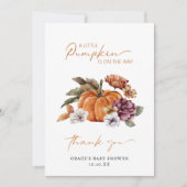 Pumpkin Baby shower Dank u Bedankkaart (Voorkant)