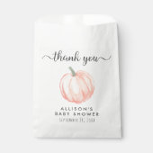 Pumpkin Baby shower Dank u Bedankzakje (Voorkant)