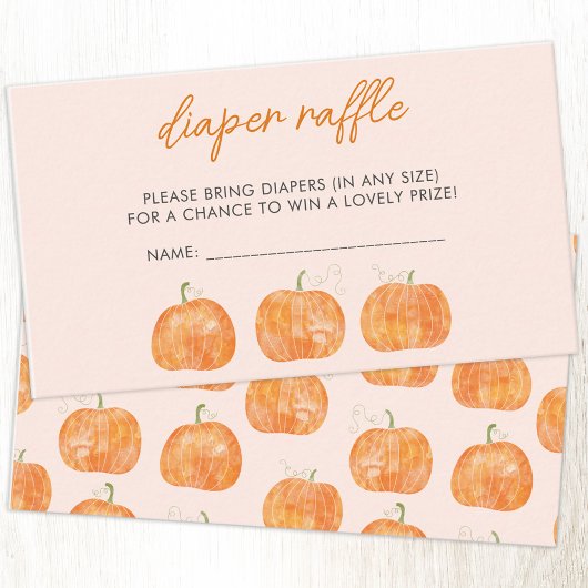 Pumpkin Baby shower Diaper Raffle Informatiekaartje