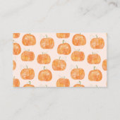 Pumpkin Baby shower Diaper Raffle Informatiekaartje (Achterkant)