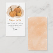 Pumpkin Baby shower Diaper Raffle Informatiekaartje (Voorkant / Achterkant)