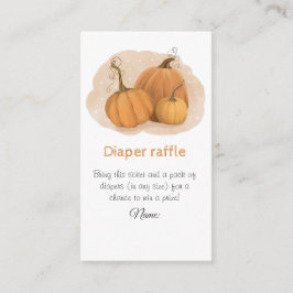 Pumpkin Baby shower Diaper Raffle Informatiekaartje