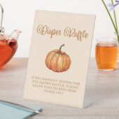 Pumpkin Baby shower Diaper Raffle Reclamebord Met Voetstuk (Insitu)