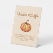 Pumpkin Baby shower Diaper Raffle Reclamebord Met Voetstuk (Voorkant)