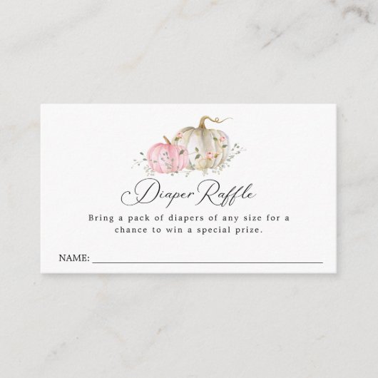 Pumpkin Baby shower Diaper Raffle Ticket Informatiekaartje (Voorkant)