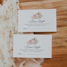 Pumpkin Baby shower Diaper Raffle Ticket Informatiekaartje