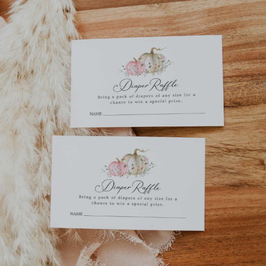 Pumpkin Baby shower Diaper Raffle Ticket Informatiekaartje