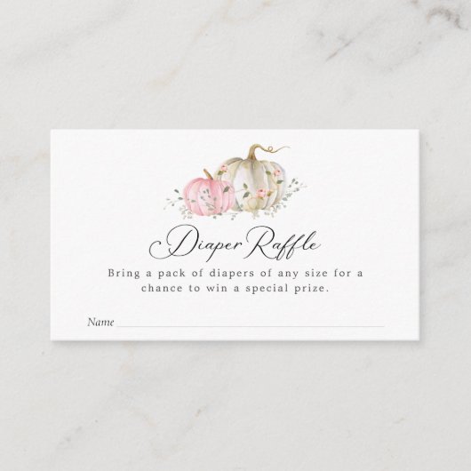Pumpkin Baby shower Diaper Raffle Ticket Informatiekaartje (Voorkant)