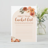 Pumpkin Baby shower Eerste Jaar Bucket List Game Kaart (Staand voorkant)