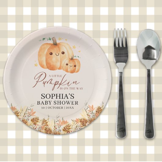 Pumpkin Baby Shower – Fall Theme Disposable Papieren Bordje