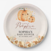 Pumpkin Baby Shower – Fall Theme Disposable Papieren Bordje (Voorkant)