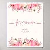 Pumpkin Baby shower Favors Sign Poster (Voorkant)