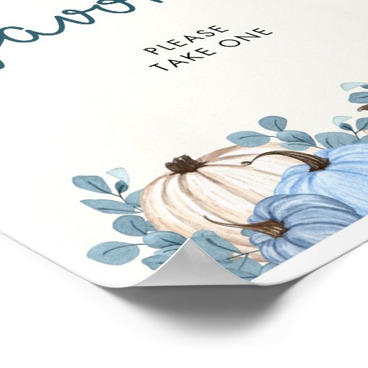 Pumpkin Baby shower Favors Sign Poster (Hoek)