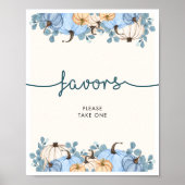 Pumpkin Baby shower Favors Sign Poster (Voorkant)