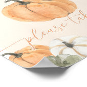 Pumpkin Baby shower Favors Sign Poster (Hoek)