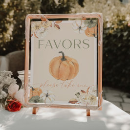 Pumpkin Baby shower Favors Sign Poster