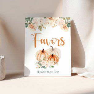Pumpkin Baby shower Favors Sign Poster
