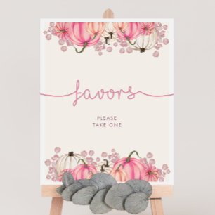 Pumpkin Baby shower Favors Sign Poster