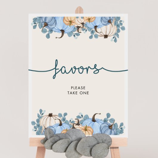 Pumpkin Baby shower Favors Sign Poster
