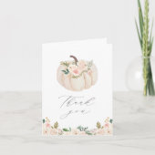 Pumpkin-Baby shower, Floral Greenery Bedankkaart (Voorkant)