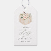 Pumpkin-Baby shower, Floral Greenery Cadeaulabel (Voorkant)