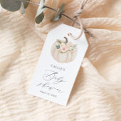 Pumpkin-Baby shower, Floral Greenery Cadeaulabel