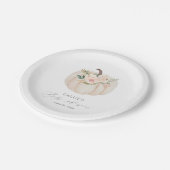 Pumpkin-Baby shower, Floral Greenery Papieren Bordje (Gekanteld)