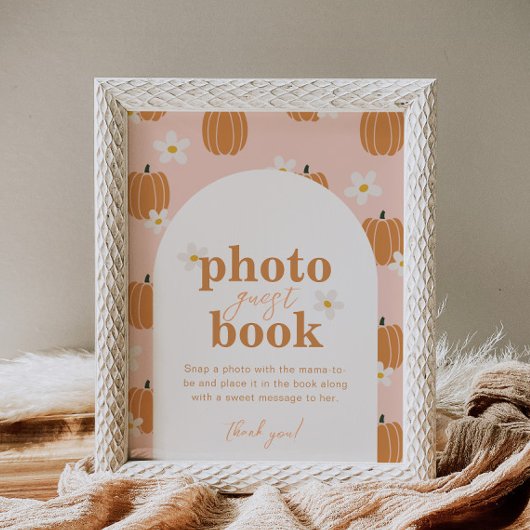 Pumpkin Baby shower Foto Gastenboek Teken