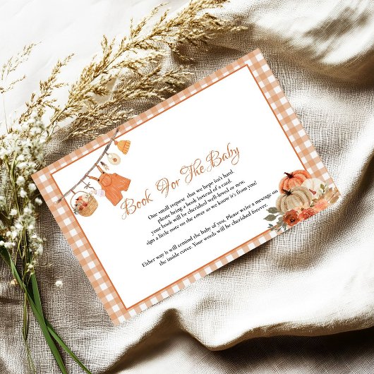 Pumpkin Baby shower game book for baby request Informatiekaartje