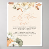 Pumpkin Baby shower Game Sign Poster (Voorkant)